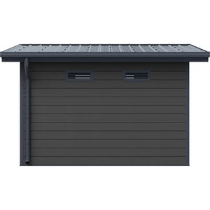 WPC garden shed model DeLux 9m² Composite Garden Sheds Rear View