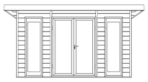WPC Composite Garden Room Model Panorama 4x3M Composite Garden Room. Front View.