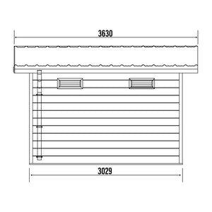 WPC garden shed model DeLux 9m² Composite Garden Sheds Rear View
