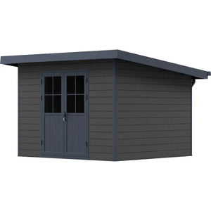 WPC garden shed model DeLux 9m² Composite Garden Sheds Side View